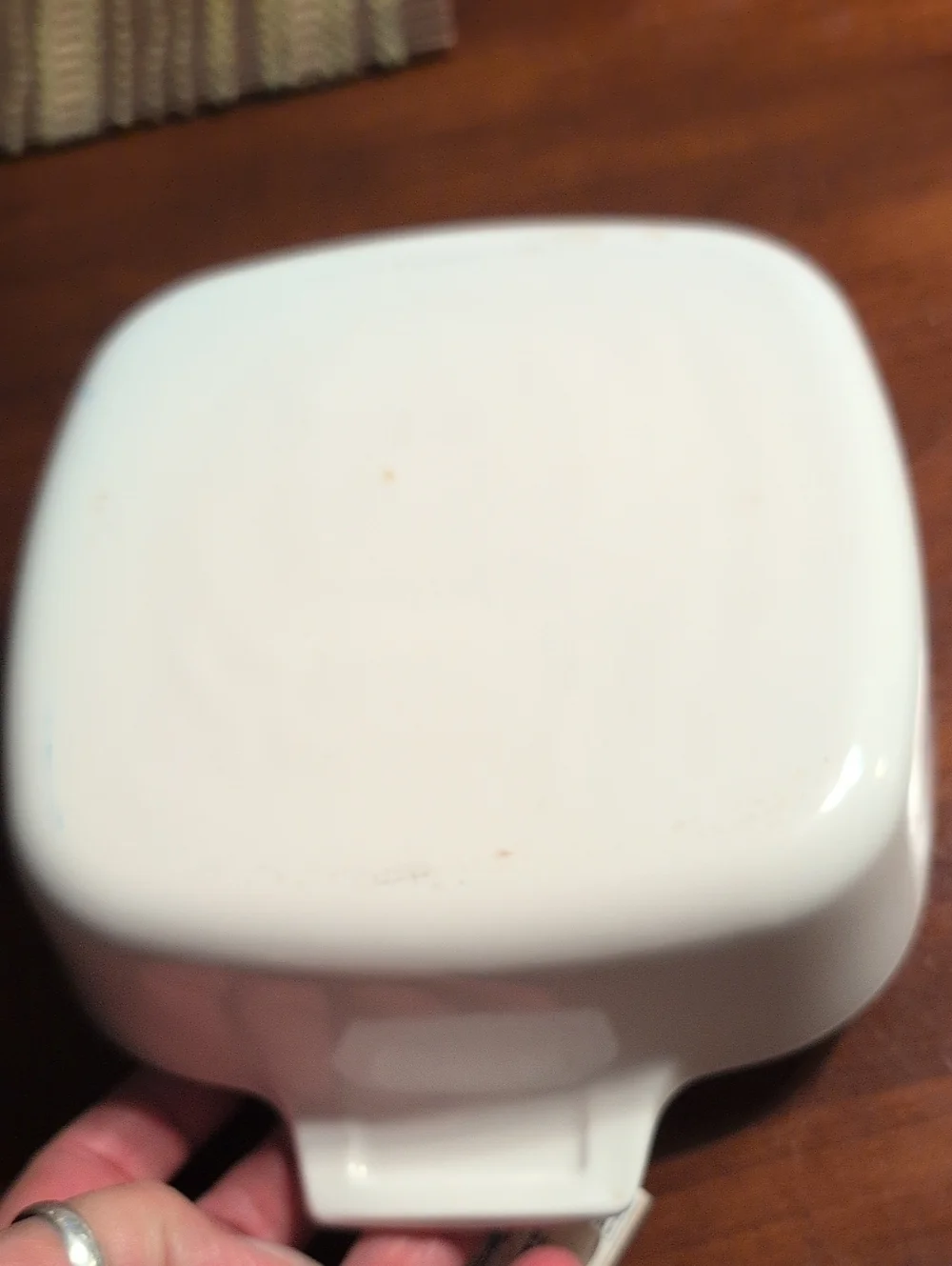 Vintage 1 Quart Corning Ware White Ceramic Baking Dish with Blue Floral Accent